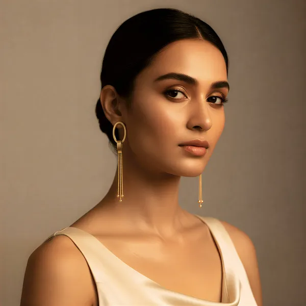 Gold_Oval_Chain_Tassel_Drop_Earrings_For_Women_And_Girls